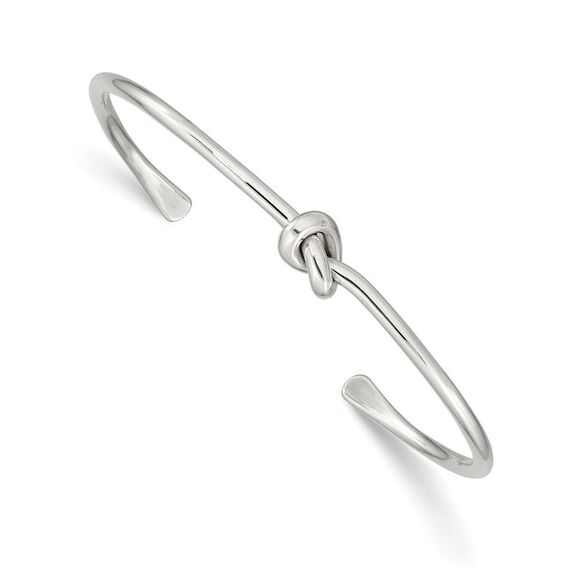 Kazi Luxury Sterling Silver Polished Knot Bangle